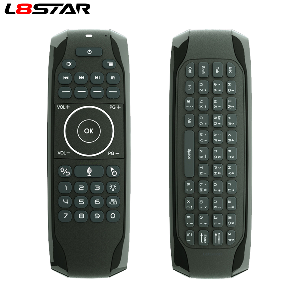 Russian Mini keyboard G7V Backlit Voice Search Smart Air Mouse Gyroscope IR Learning 2.4G Wireless remote for Android TV BOX
Russian Mini keyboard G7V Backlit Voice Search Smart Air Mouse Gyroscope IR Learning 2.4G Wireless remote for Android TV BOX