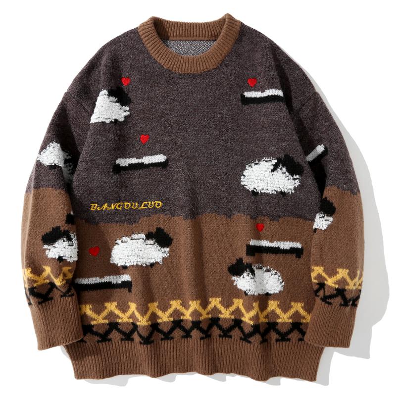 Men's Sweaters LACIBLE Streetwear Sweater Men Women Love Embroidery Sheep Knitted Autumn Tops Harajuku Cotton Casual Pullover, Brown
Men's Sweaters LACIBLE Streetwear Sweater Men Women Love Embroidery Sheep Knitted Autumn Tops Harajuku Cotton Casual Pullover, Brown