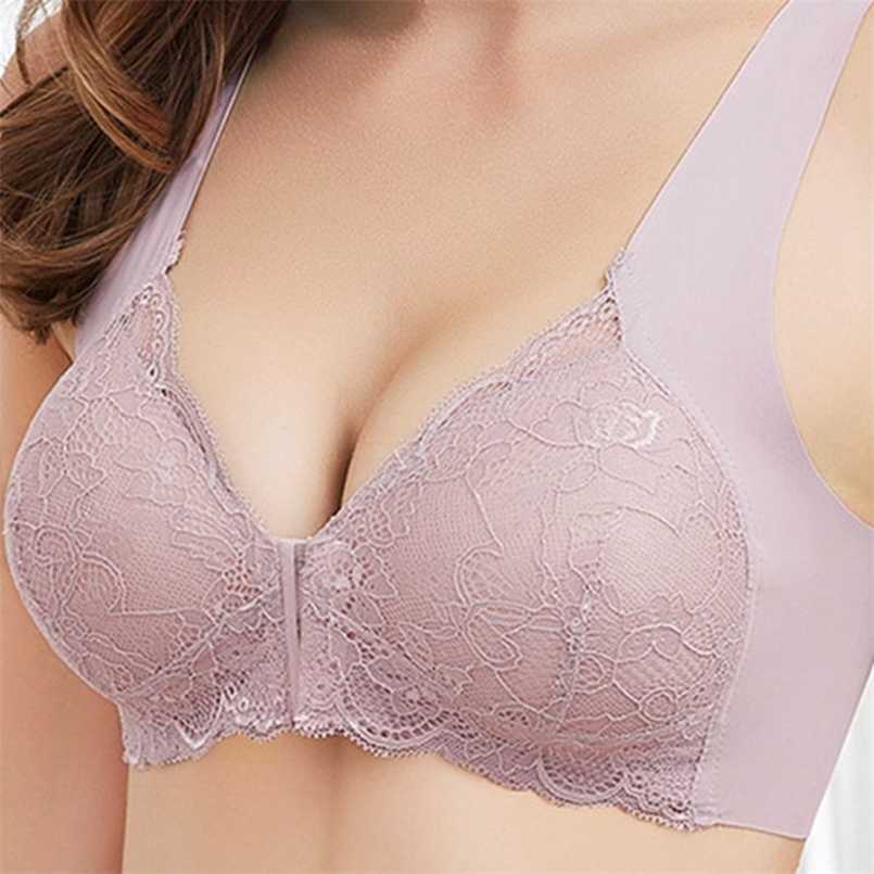 Comfortable bra without steel ring front buckle traceless vest lace bra beautiful back large size underwear 211110, Cameo pink
Comfortable bra without steel ring front buckle traceless vest lace bra beautiful back large size underwear 211110, Cameo pink