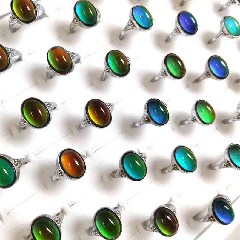Wholesale 50pcs/lot Oval Shape Mood Ring Emotion Feeling Temperature Changing Color Rings For Women Men Vintage Bulk Jewelry Lot 210924
Wholesale 50pcs/lot Oval Shape Mood Ring Emotion Feeling Temperature Changing Color Rings For Women Men Vintage Bulk Jewelry Lot 210924