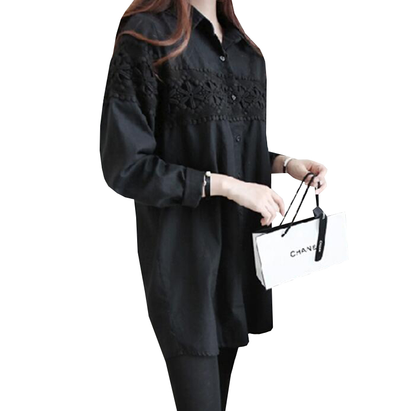 New Autumn White Lace Blouse Plus Size 4XL Women Tops Casual Loose Blouses Long Sleeve Vintage Ladies Shirts Blusas AB318 210225