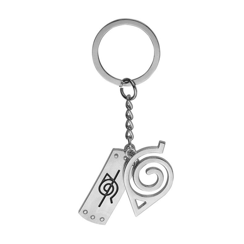 Keychain Konoha Symbol Akatsuki Red Cloud Keyrings Anime Trinket Keyholder Keyfob
