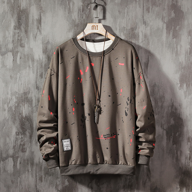 SingleRoad Crewneck Sweatshirt Men Graffiti Oversized Japanese Streetwear Hip Hop Harajuku Hoodie Men Sweatshirts Hoodies 201020