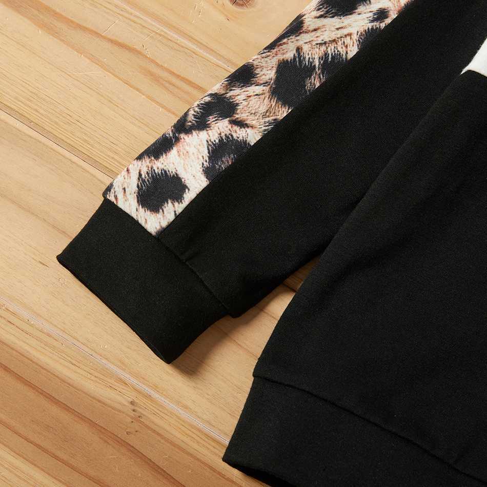 Arrival Speing and Autumn 2-piece Baby Toddler Leopard Stripe Pullover Pants Set Children Clothing 210528