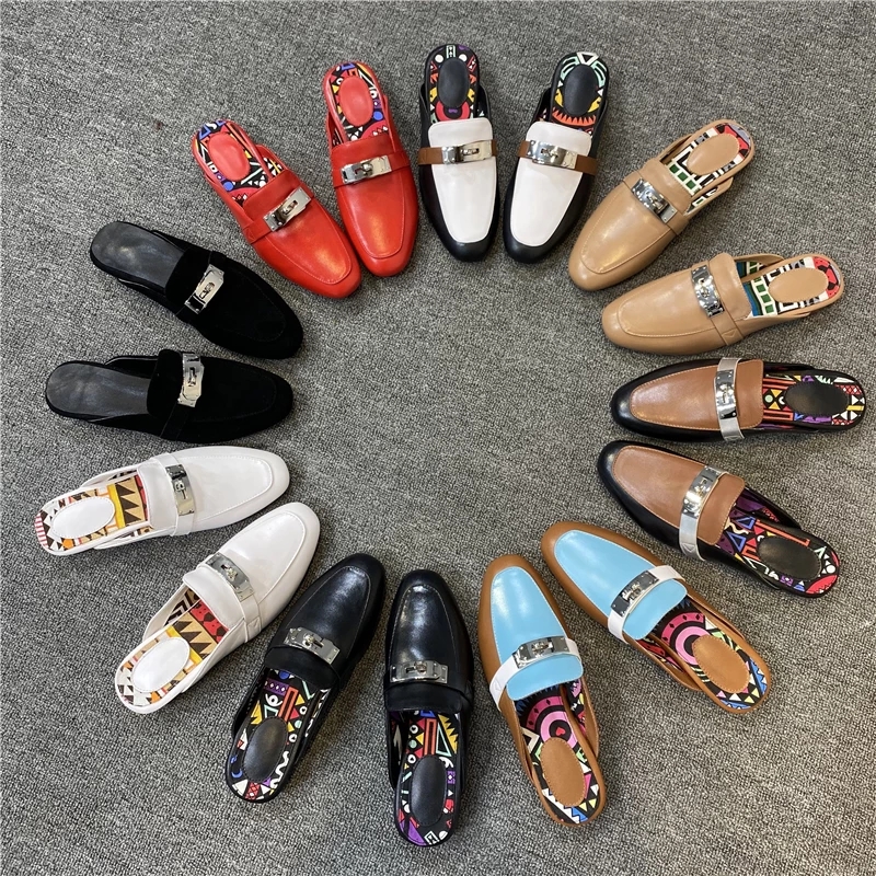 New Woman Genuine Leather Shoes Vintage Metal Dcoration Buckle Ladies And Men Female Sandals Lock Slip-On Loafers Shoe Womens Designer Slides Foam Runner, Orange
New Woman Genuine Leather Shoes Vintage Metal Dcoration Buckle Ladies And Men Female Sandals Lock Slip-On Loafers Shoe Womens Designer Slides Foam Runner, Orange