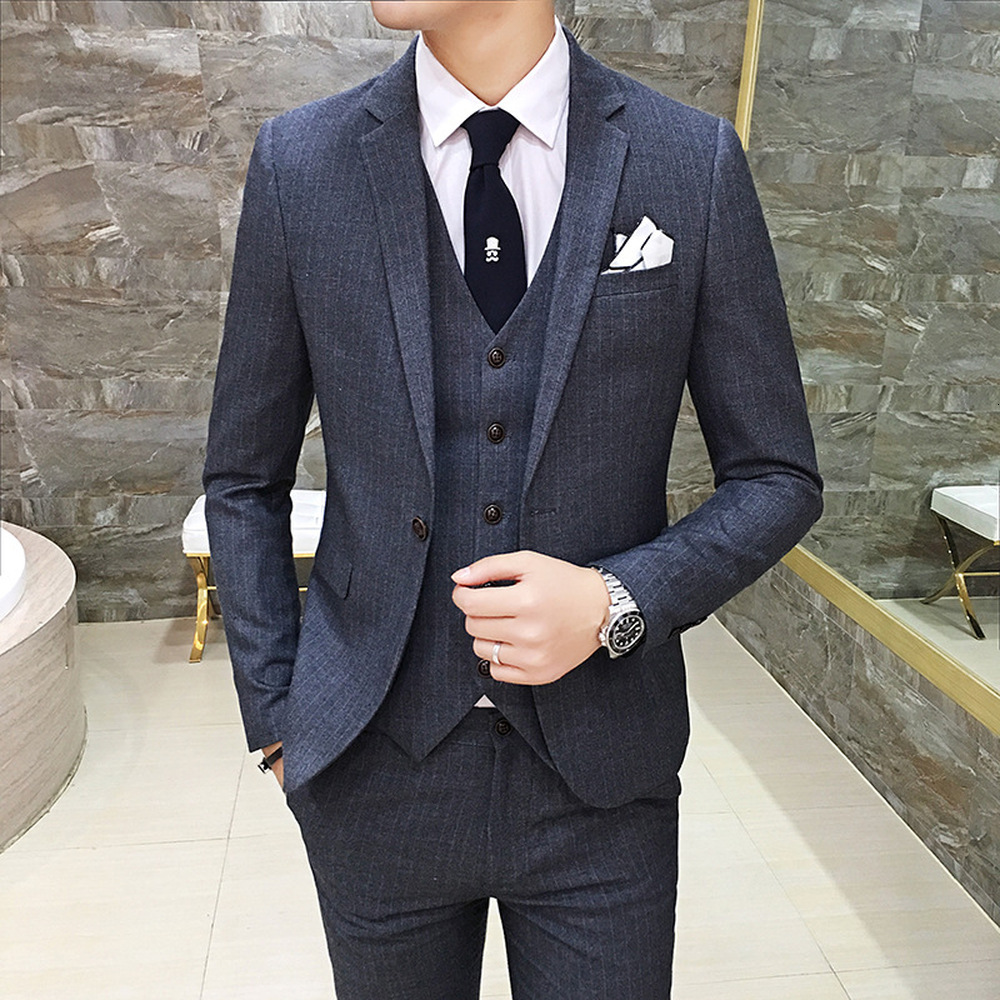 Spring Autumn Classic Striped British Style Piece Sets Fashion Slim Single Row One Button Men Wedding Suit Pigg, Burgundy
Spring Autumn Classic Striped British Style Piece Sets Fashion Slim Single Row One Button Men Wedding Suit Pigg, Burgundy