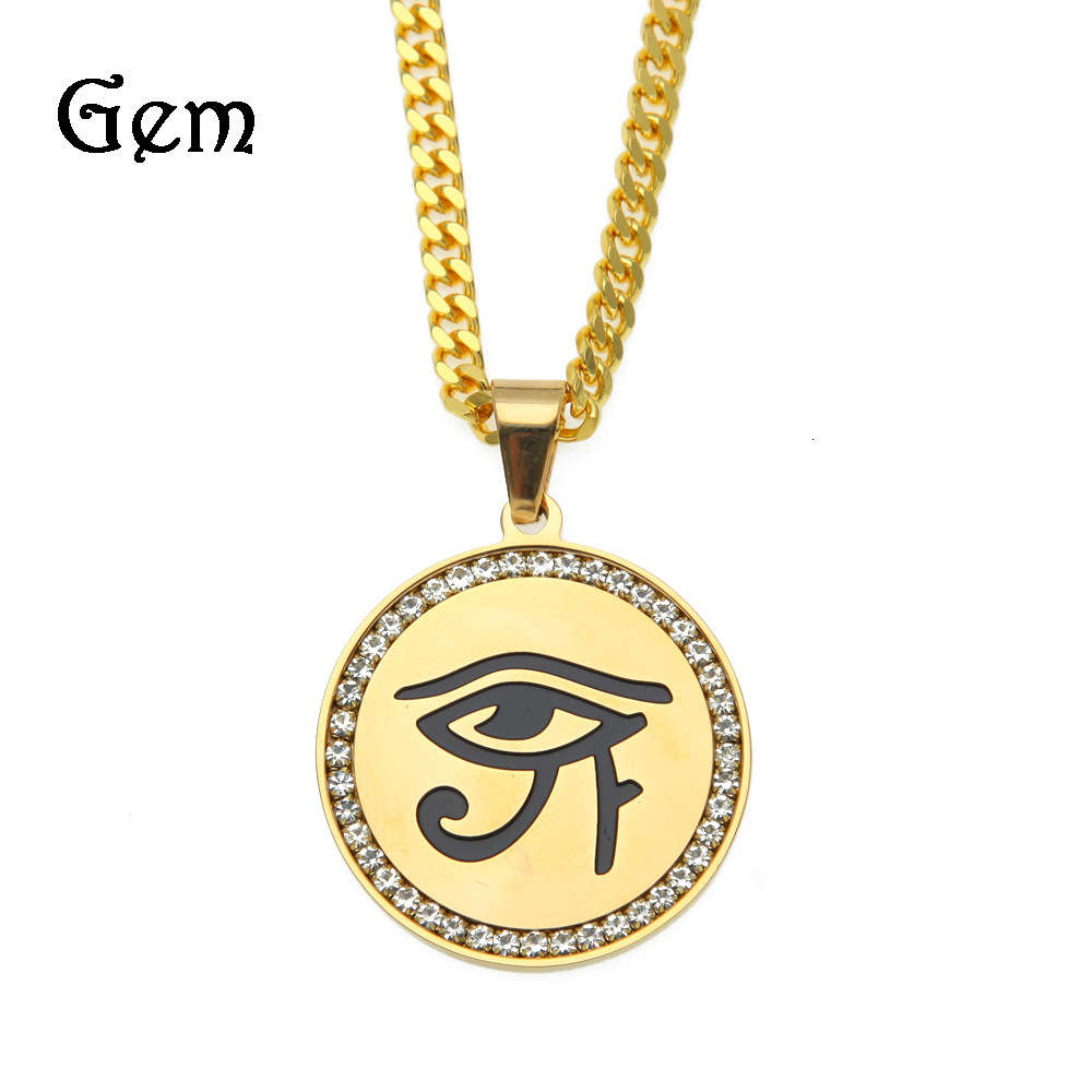 Hip hop Horus eye claw set with diamond round army Pendant Stainless steel color protection men's jewelry hiphop
Hip hop Horus eye claw set with diamond round army Pendant Stainless steel color protection men's jewelry hiphop