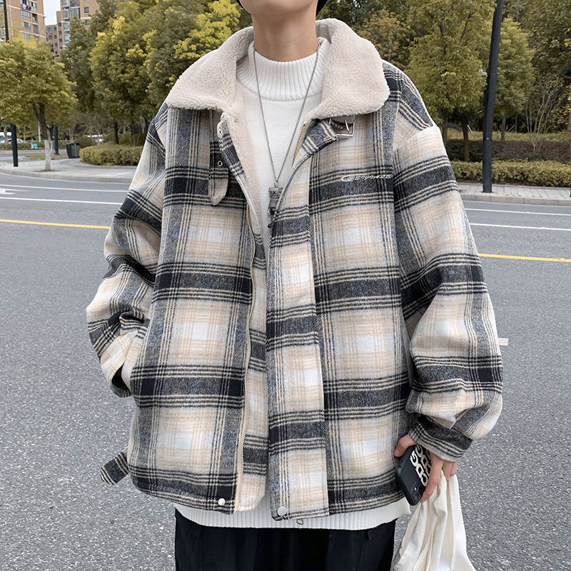 Styles Mens Winter Jacket Coat Lambs Wool Cotton-padded Thickening Wool Thermal Couple Lattice Clothes Loose Popular Classical, Beige
Styles Mens Winter Jacket Coat Lambs Wool Cotton-padded Thickening Wool Thermal Couple Lattice Clothes Loose Popular Classical, Beige