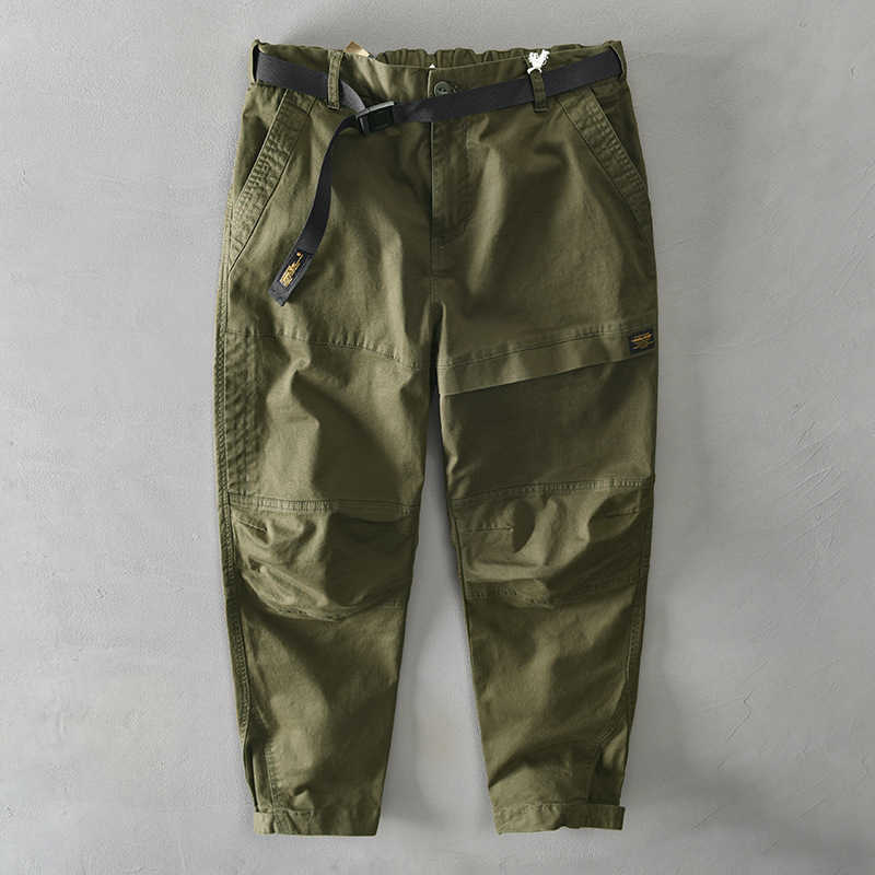 Autumn and Winter Men Cotton Solid Color Loose Casual Safari Style Pants GML04-Z331 210930