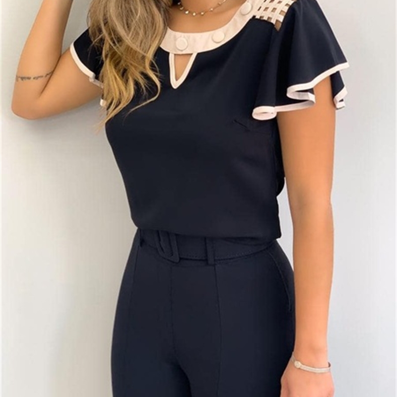 Yskkt Women' Fashion Ruffled Short Sleeves Chiffon Tops Casual Slim Fit Shirts Blouse 210302, Black
Yskkt Women' Fashion Ruffled Short Sleeves Chiffon Tops Casual Slim Fit Shirts Blouse 210302, Black