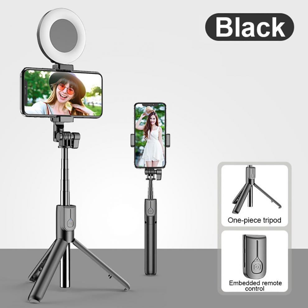 J861 Wireless Selfie Stick Tripod Dimmable Selfie Ring Fill Light Fill Lamp Foldable Fit for Smartphones