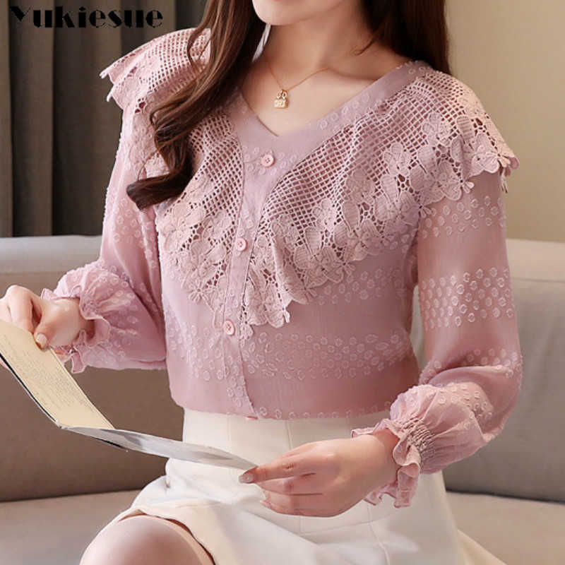 Fashion woman blouses lace hollow out blouse shirt womens tops and long sleeve women shirts blusas femininas 210608, Pink
Fashion woman blouses lace hollow out blouse shirt womens tops and long sleeve women shirts blusas femininas 210608, Pink