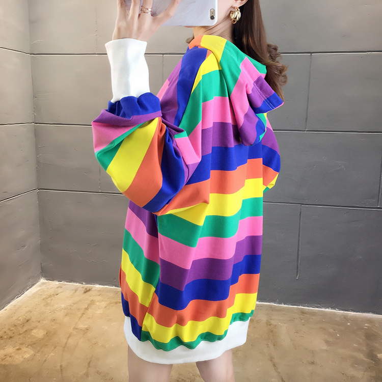 Hoodies for spring Planet Print GRAY22 Solid Loose women autumn sweatershirt female 201102