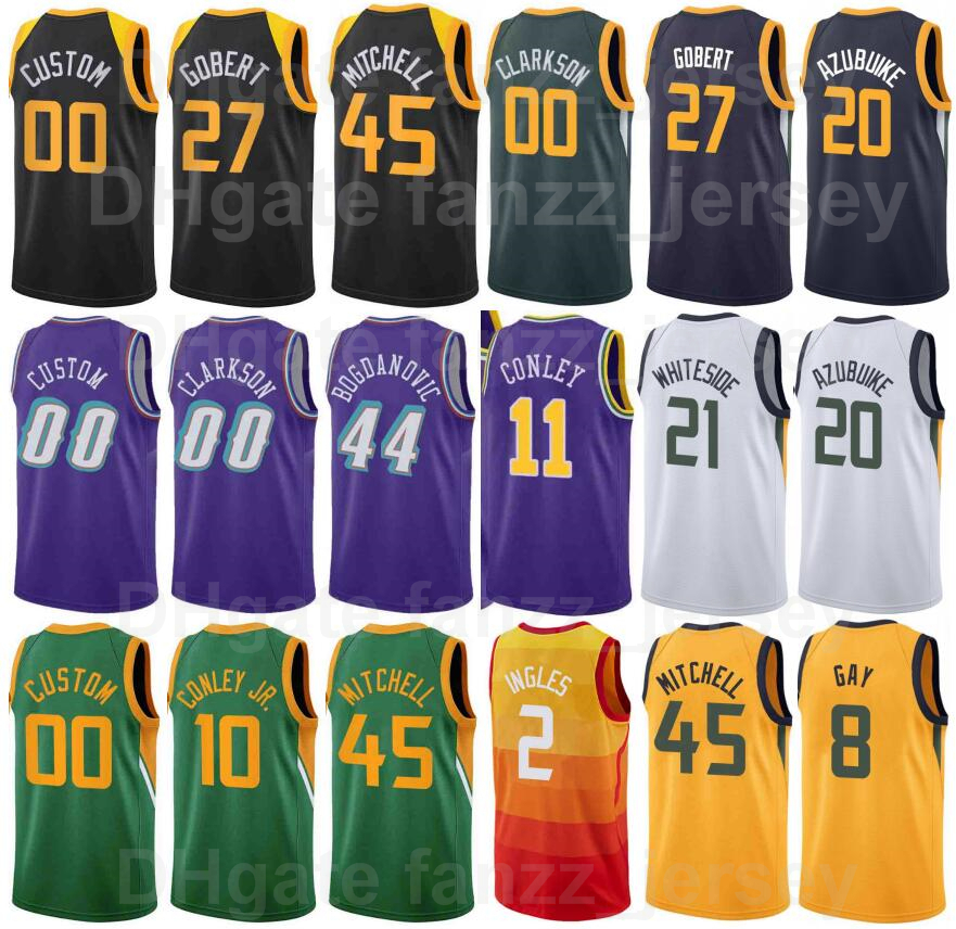Screen Print Basketball Rudy Gobert Men nba's Jersey 27 Donovan Mitchell 45 Mike Conley 10 Bojan Bogdanovic 44 Clarkson 00 Joe Ingles 2 Yellow, Purple
Screen Print Basketball Rudy Gobert Men nba's Jersey 27 Donovan Mitchell 45 Mike Conley 10 Bojan Bogdanovic 44 Clarkson 00 Joe Ingles 2 Yellow, Purple