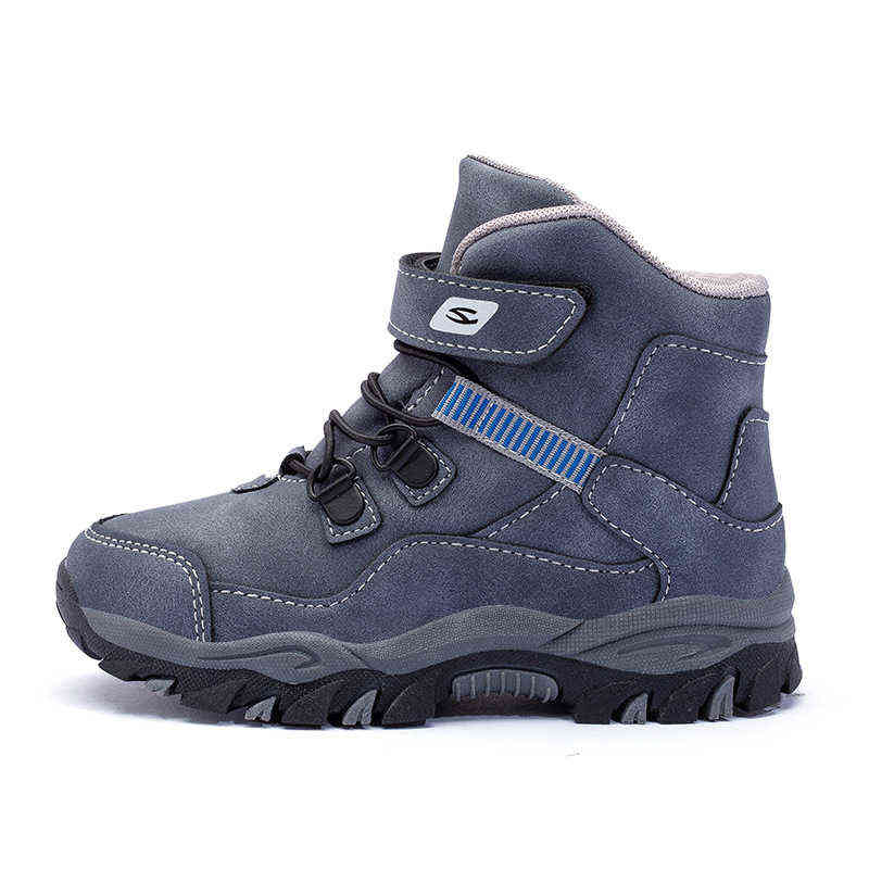 High Quality Boys Martin Boots Autumn Winter Anti-skid Keep Warm Snow Boots Plus Size 28-39 Big Kids Shoes 211108