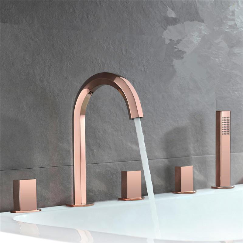 2021 New Bathtub Widespread Tub Sink Mixer Tap Rose Brass Gold Bathroom Bath Faucet with Hand Shower Head Ea46
2021 New Bathtub Widespread Tub Sink Mixer Tap Rose Brass Gold Bathroom Bath Faucet with Hand Shower Head Ea46
