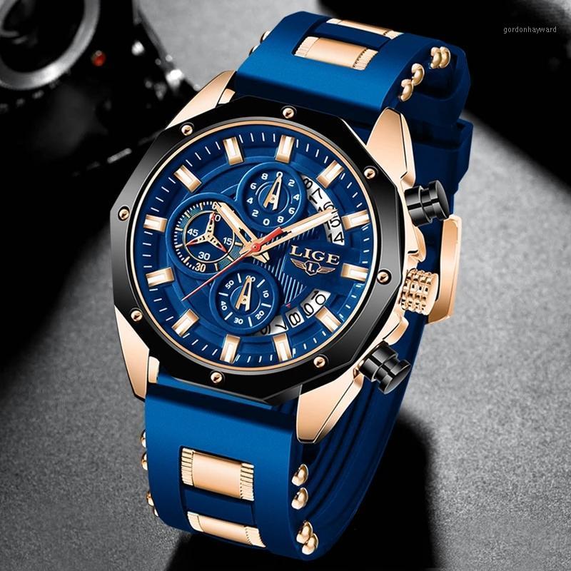 Wristwatches 2021 LIGE Mens Watches Top Silicone Quartz Clock Male Sport Waterproof Watch Gold Men Relogio Masculino+Box, Rose gold black
Wristwatches 2021 LIGE Mens Watches Top Silicone Quartz Clock Male Sport Waterproof Watch Gold Men Relogio Masculino+Box, Rose gold black