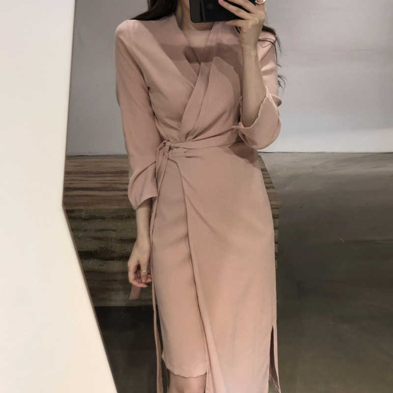 LY VAREY LIN Autumn Women Vintage Office Lady Dress Elegant Slim Lace Up Fitted Waist Irregular Hem Solid Midi Dresses 210526, Khaki
LY VAREY LIN Autumn Women Vintage Office Lady Dress Elegant Slim Lace Up Fitted Waist Irregular Hem Solid Midi Dresses 210526, Khaki