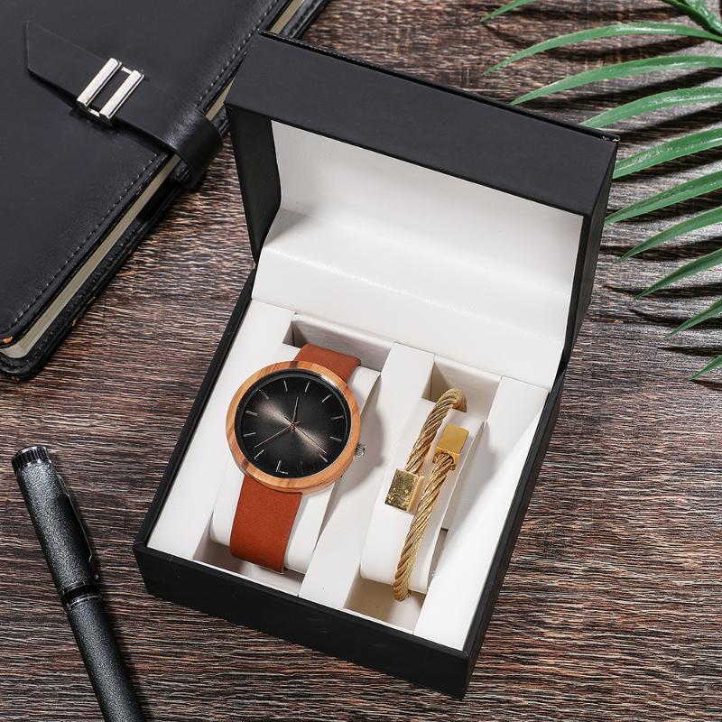Wristwatches Wooden Watch Case 100% Men's Vintage Quartz Watches With Bracelet Titanium Gift Box Set For Boyfriend Christmas 2Pcs/Set, Green face
Wristwatches Wooden Watch Case 100% Men's Vintage Quartz Watches With Bracelet Titanium Gift Box Set For Boyfriend Christmas 2Pcs/Set, Green face