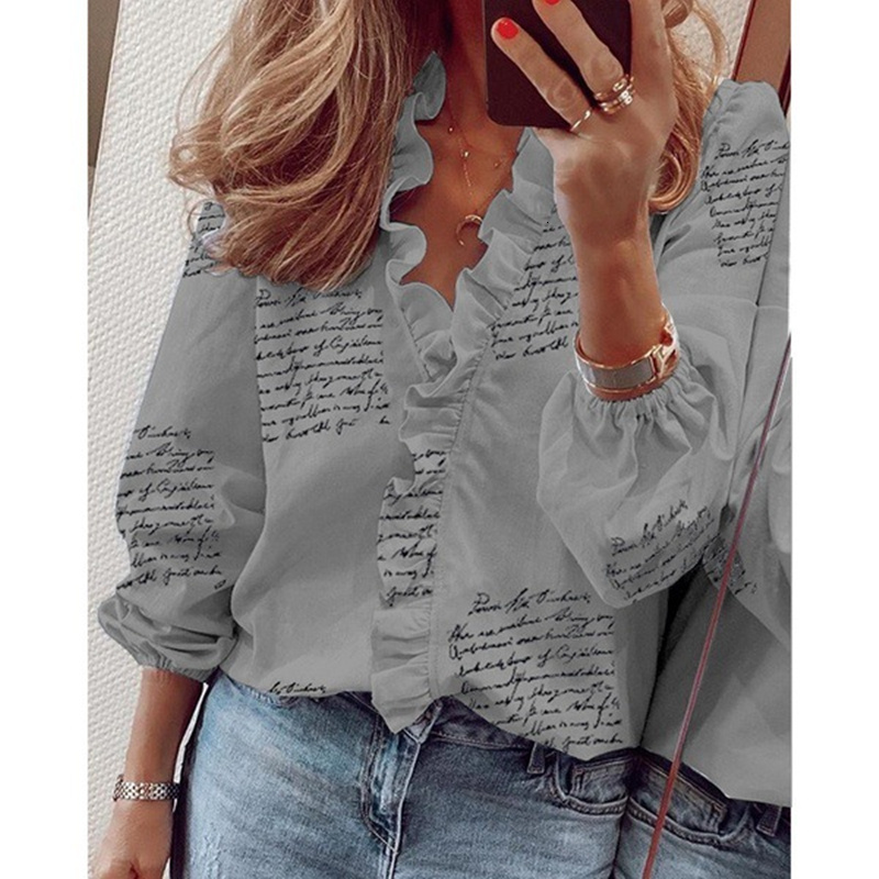 2021 New Women Sexy Letter Print Ruffled Long Sleeve Crew Tops Ladies Blouse Elegant v Neck Office Lady Early Autumn Slim Shirt 0ko7, White
2021 New Women Sexy Letter Print Ruffled Long Sleeve Crew Tops Ladies Blouse Elegant v Neck Office Lady Early Autumn Slim Shirt 0ko7, White