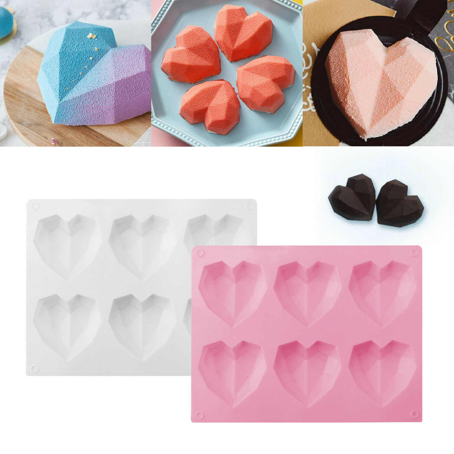 2021 New 3D 6-Holes Love heart Silicone Chocolate Mold Sphere Cake Baking Muffin Mould 
2021 New 3D 6-Holes Love heart Silicone Chocolate Mold Sphere Cake Baking Muffin Mould