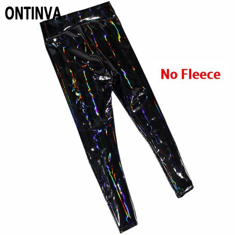 3XL 4XL Sexy Women Wet Look PU Leather Leggings Skinny Black Slim Long Pants High Waist Wetlook Warm for Autumn Winter T200814