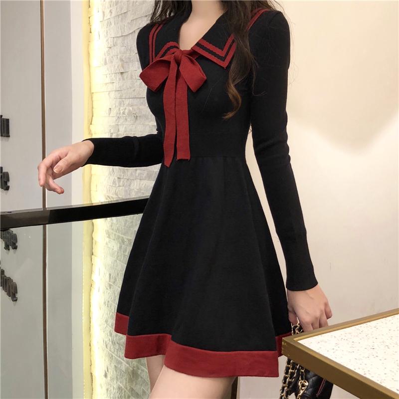 Casual Dresses Women Korean Japanese College Student Sailor Contrast Neck Tie Bow Sexy High Waist Slim Lolita Mini Knit Dress Party Vintage, Beige
Casual Dresses Women Korean Japanese College Student Sailor Contrast Neck Tie Bow Sexy High Waist Slim Lolita Mini Knit Dress Party Vintage, Beige