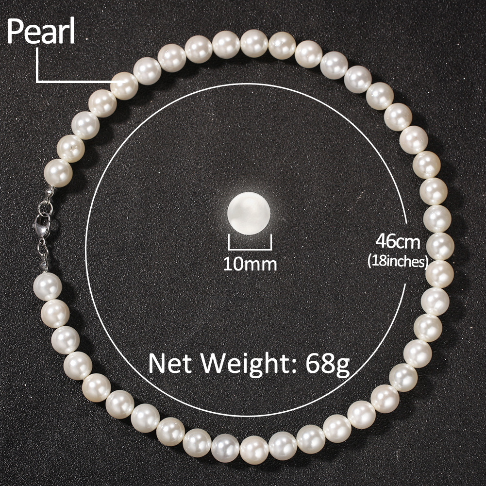 Simple And Stylish 810mm Pearl Necklace Hiphop Trend Men039s Jewelry Wild CZ Diamond Pendant Optional8032752