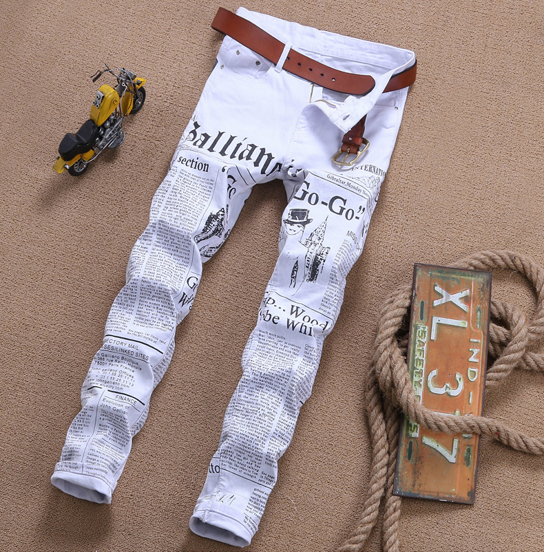 2021 New Fashion Men's Male Jeans Youth Korean Version of White Printing Slim Cow Casual Denim Pants Trousers 55oz, Beige
2021 New Fashion Men's Male Jeans Youth Korean Version of White Printing Slim Cow Casual Denim Pants Trousers 55oz, Beige