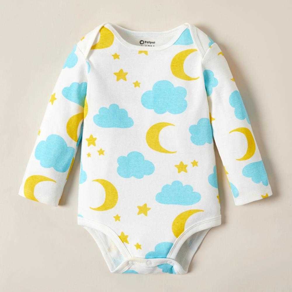 Arrival Sale Spring and Autumn 3-pack Baby Cloud Bodysuits Set Girl Boy Clothing 210528