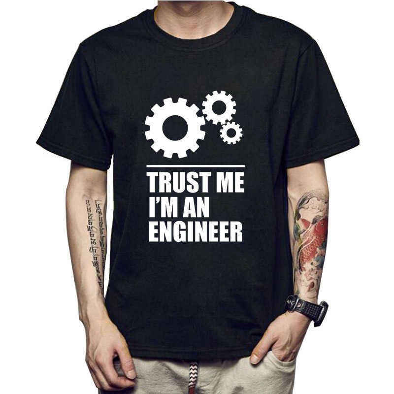 XINYI Men's t-shirt High quality 100% cotton Men T-shirts trust me,I AM AN ENGINEER T Shirts O-Neck topsTees funny 210629