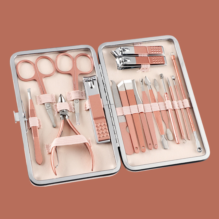 Manicure Set Household Pedicure Sets Nail Clipper Stainless Steel Professional Nail Cutter Tools with Travel Case Kit