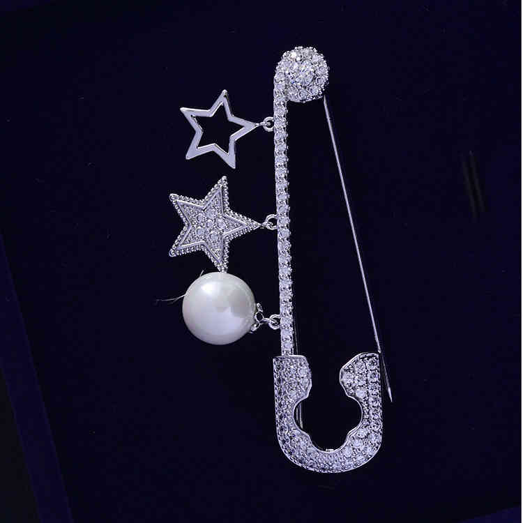 Korean Creative Brooch Five Pointed Star Clothing Accessories Silk Scarf Buckle Suit Waist Closing