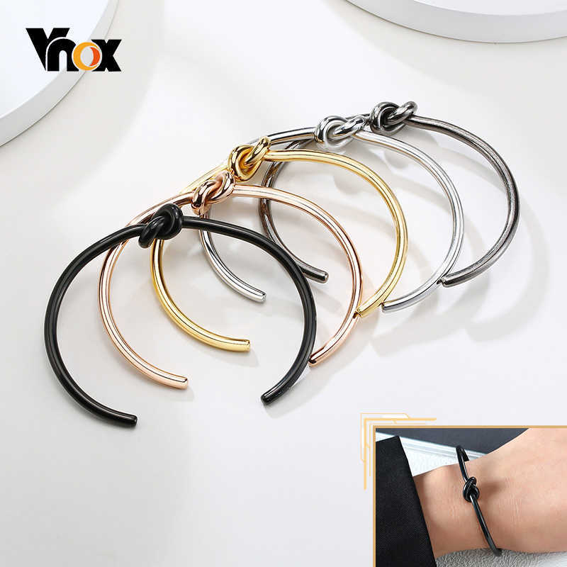 Vnox Minimalist Knot Cuff Bangle for Women Men Black Tone Stainless Steel Vintage Simple Wrist Bracelet Gifts Jewelry Q0719
Vnox Minimalist Knot Cuff Bangle for Women Men Black Tone Stainless Steel Vintage Simple Wrist Bracelet Gifts Jewelry Q0719