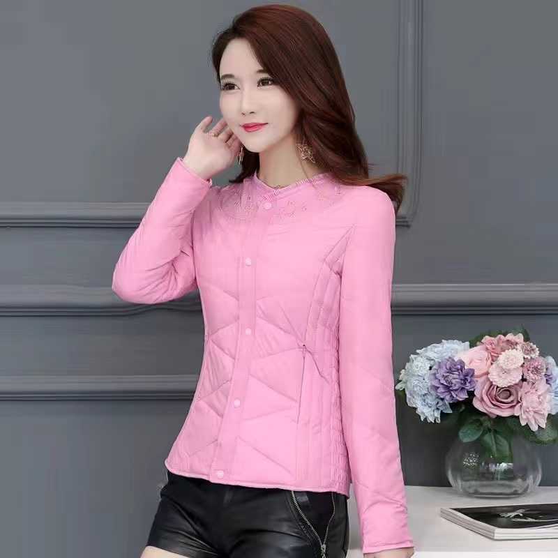 down jacket liner women's short long-sleeved large size mother's wear thickened warmth and slim down jacket down jacket 210918