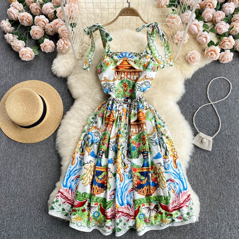 Runway Summer Bow Tank Dress 2022 New Women's Spaghetti Strap Backless Palace Floral Print Party Pleated, Same as picture
Runway Summer Bow Tank Dress 2022 New Women's Spaghetti Strap Backless Palace Floral Print Party Pleated, Same as picture