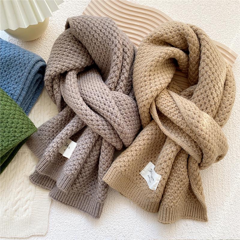 Scarves Pure Color Scarf Autumn Winter Knitted Warm Couple Japanese Style Sweet Neutral Fashionable
Scarves Pure Color Scarf Autumn Winter Knitted Warm Couple Japanese Style Sweet Neutral Fashionable