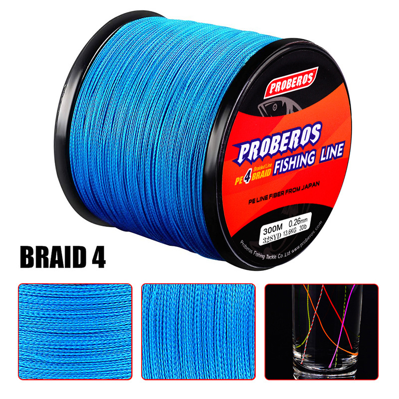 300 Meters 5 Color PE 4 Braid Line Fishing Line Braided Wire Available 6LB100LB27KG453KG Pesca Tackle Accessories B86509