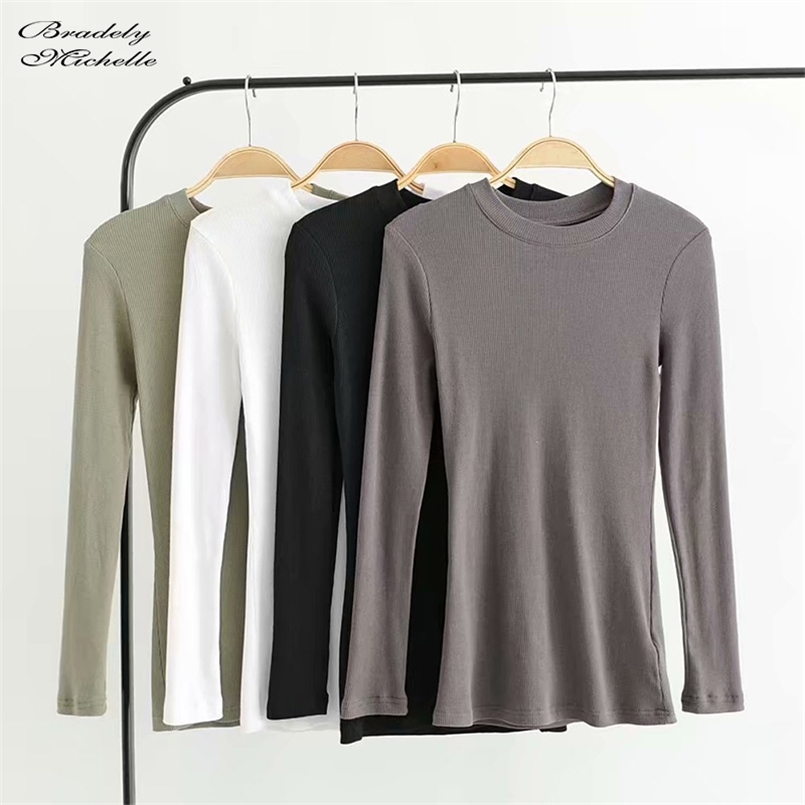 BRADELY MICHELLE Summer Pure Cotton Kintted Tops For Women Casual Slim elastic O-neck long-sleeve T-shirt 210708, White
BRADELY MICHELLE Summer Pure Cotton Kintted Tops For Women Casual Slim elastic O-neck long-sleeve T-shirt 210708, White