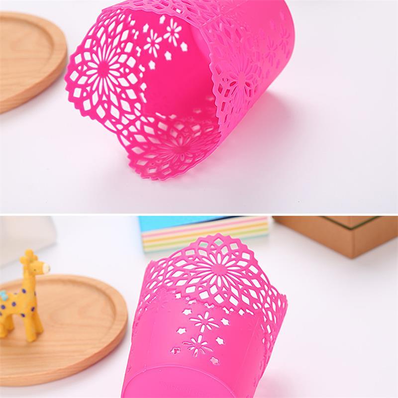 Hollow Flower Brush Storage Pen Pencil Pot Holder Container Desk Organizer Office Desk Decoration Gift 7 Colors7902723