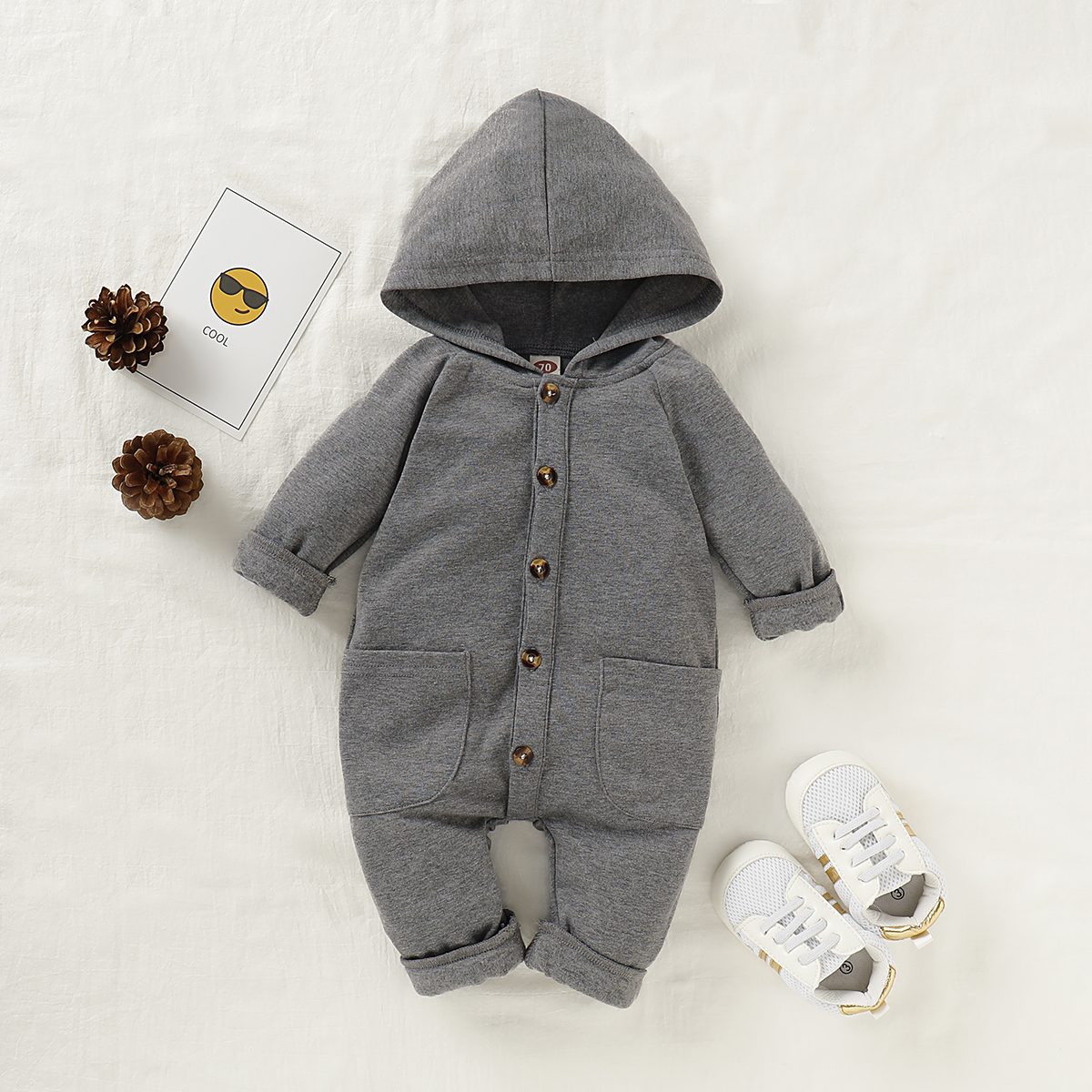 Baby Autumn Clothing Spring GirlsSolid Long Sleeve Hooded Boy Button Pockets Romper Kid Winter Warm Rompers, Gray
Baby Autumn Clothing Spring GirlsSolid Long Sleeve Hooded Boy Button Pockets Romper Kid Winter Warm Rompers, Gray