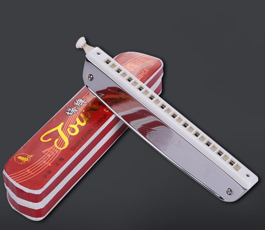 24 Holes Chromatic Harmonica C Key Slive Professional Mouth Organ Portable Tremolo Mini Harps Woodwind Instruments