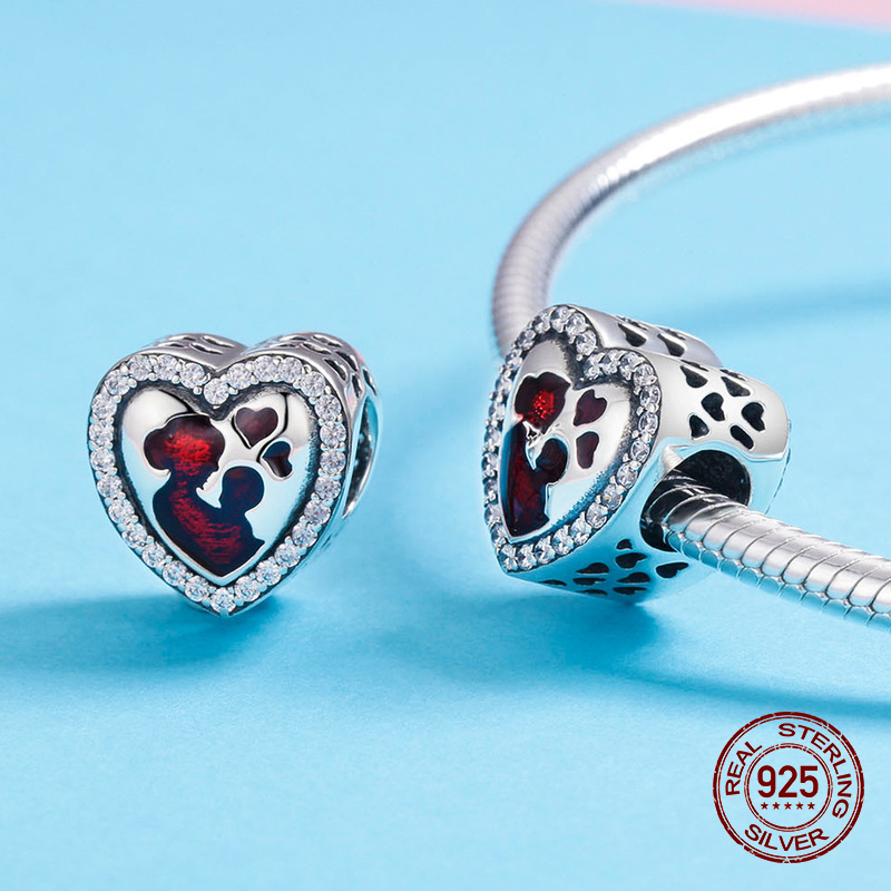 Genuine 925 sterling silver great mother love heart shaped beads fit Pandora bracelet charm pendant original jewelry making, Black
Genuine 925 sterling silver great mother love heart shaped beads fit Pandora bracelet charm pendant original jewelry making, Black