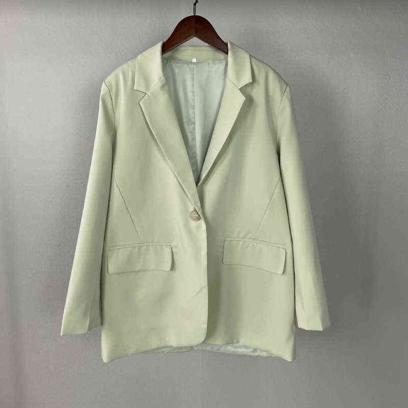 Msfancy Fashion Black Blazer Suits Women Plus Size Tailleur Femme Single Button Oversized Casual Jacket 211122