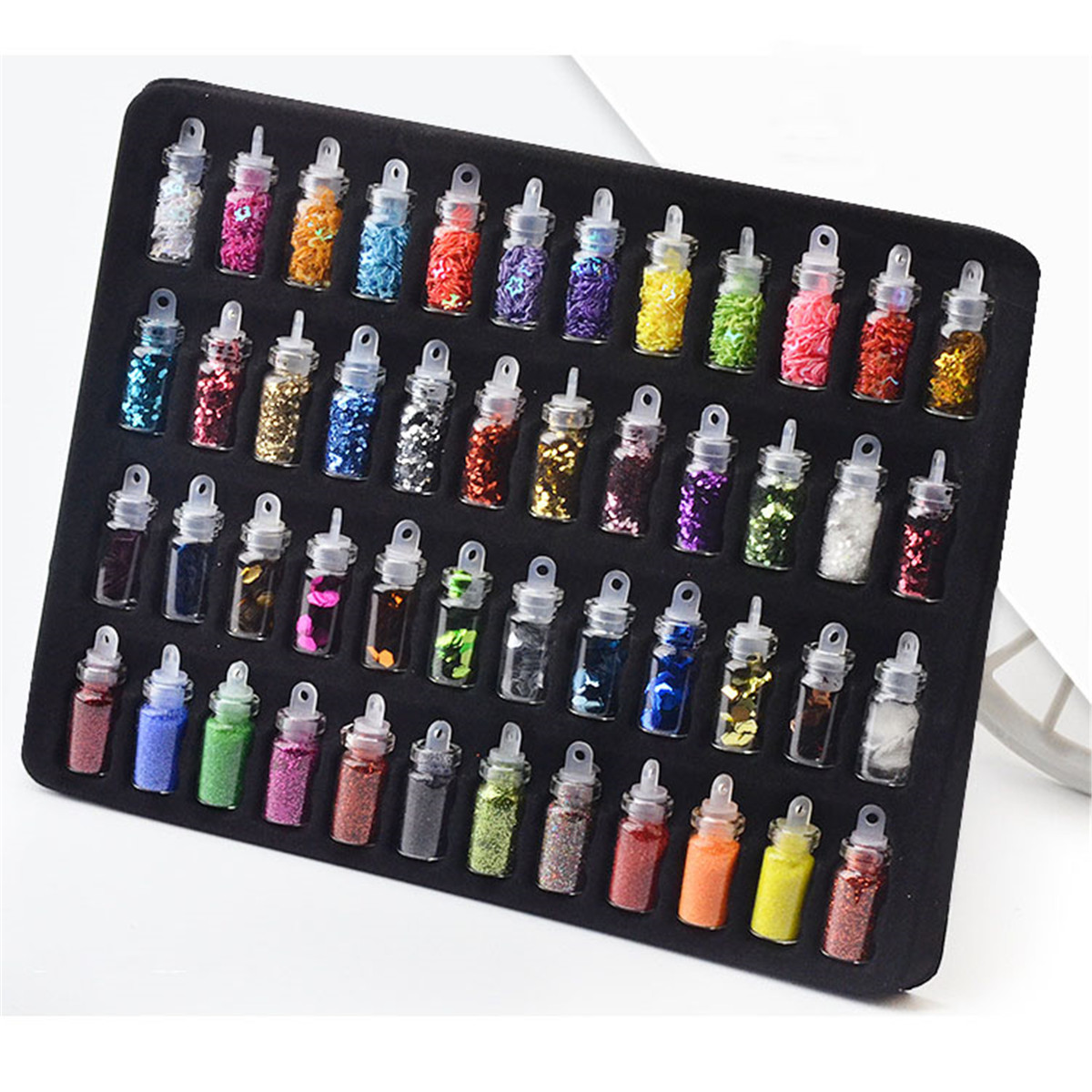 48 Bottles DIY Nail Art Charms Decoration Slime Supplies Kit 3D Glitter Powder Confetti Acrylic Design Accessories for Face Body, Silver;gold
48 Bottles DIY Nail Art Charms Decoration Slime Supplies Kit 3D Glitter Powder Confetti Acrylic Design Accessories for Face Body, Silver;gold