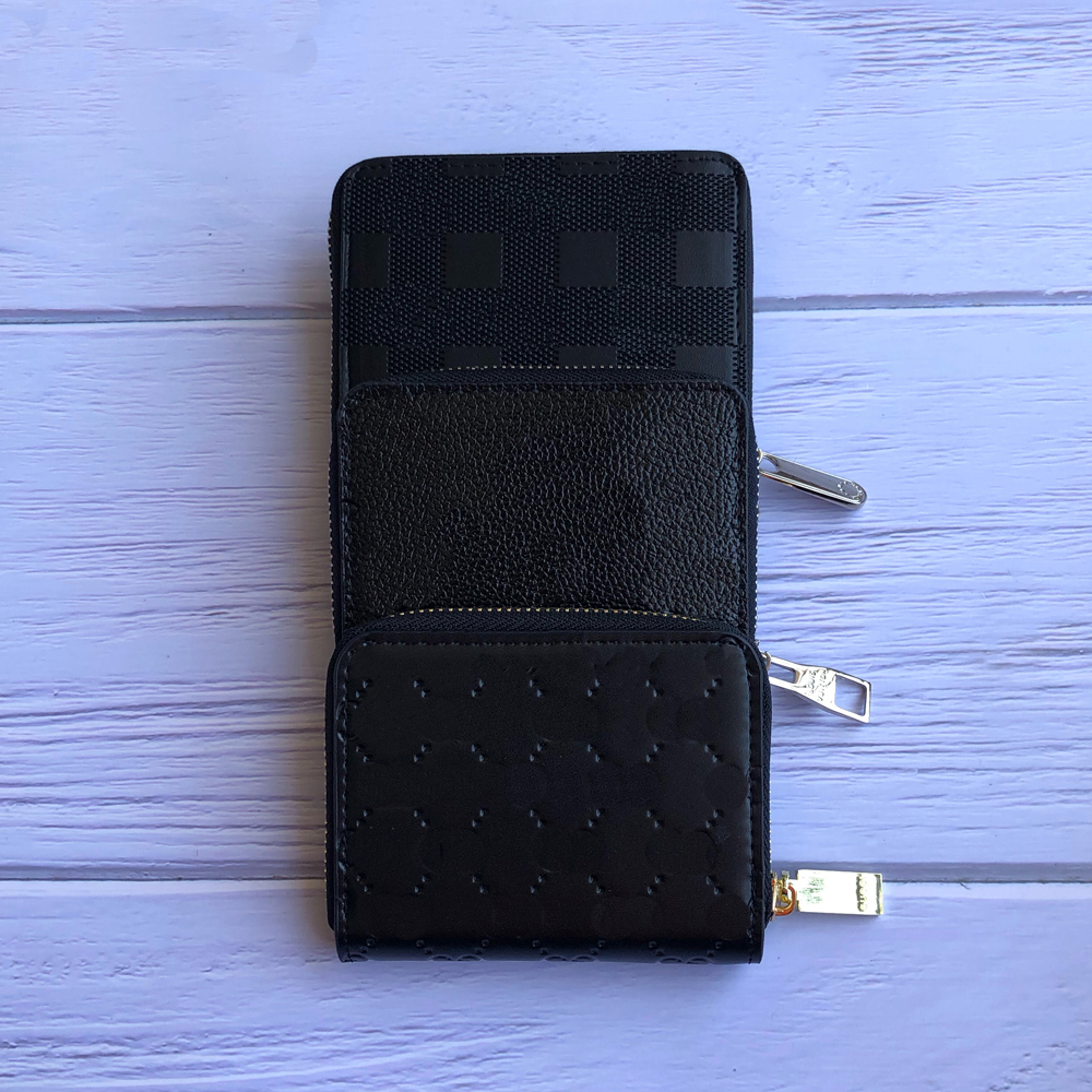 High Quality Luxurys Designers Mens Black Faux Leather Wallets Fashion Womens Flower Letter Plaid Wallet Purese Credit Card Passport Holder Classical Style, No bags
High Quality Luxurys Designers Mens Black Faux Leather Wallets Fashion Womens Flower Letter Plaid Wallet Purese Credit Card Passport Holder Classical Style, No bags
