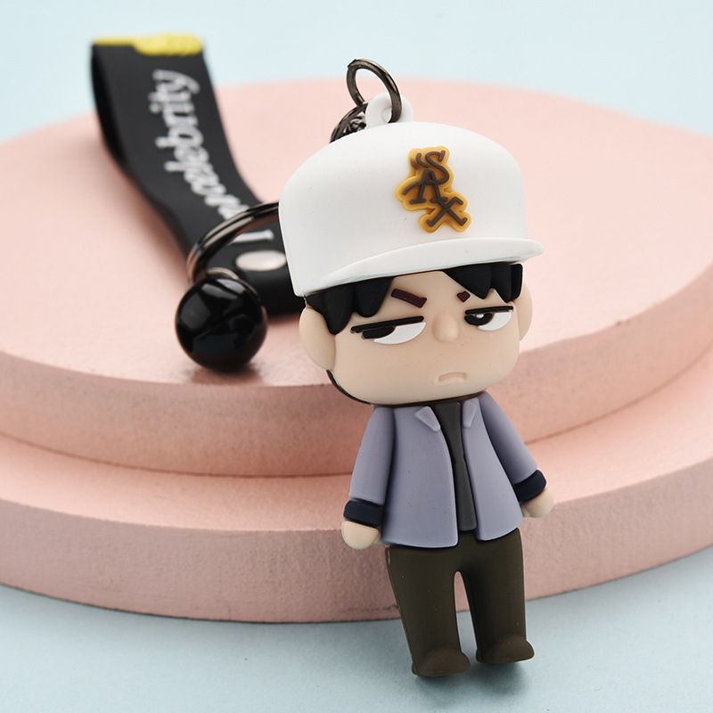 Cartoon Japanese Anime Detective Conan Character Keychain Environmental Rubber Key Charm Persona 5 For Anime Keyfob