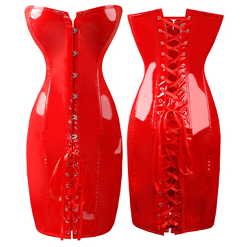 Woman Bustiers Red Sexy Long Corset Bustier Steampunk Wet look Leather Lace Up Slim Waist Boned Body Shaper Corset Sexy Night Party Corsets, Black
Woman Bustiers Red Sexy Long Corset Bustier Steampunk Wet look Leather Lace Up Slim Waist Boned Body Shaper Corset Sexy Night Party Corsets, Black
