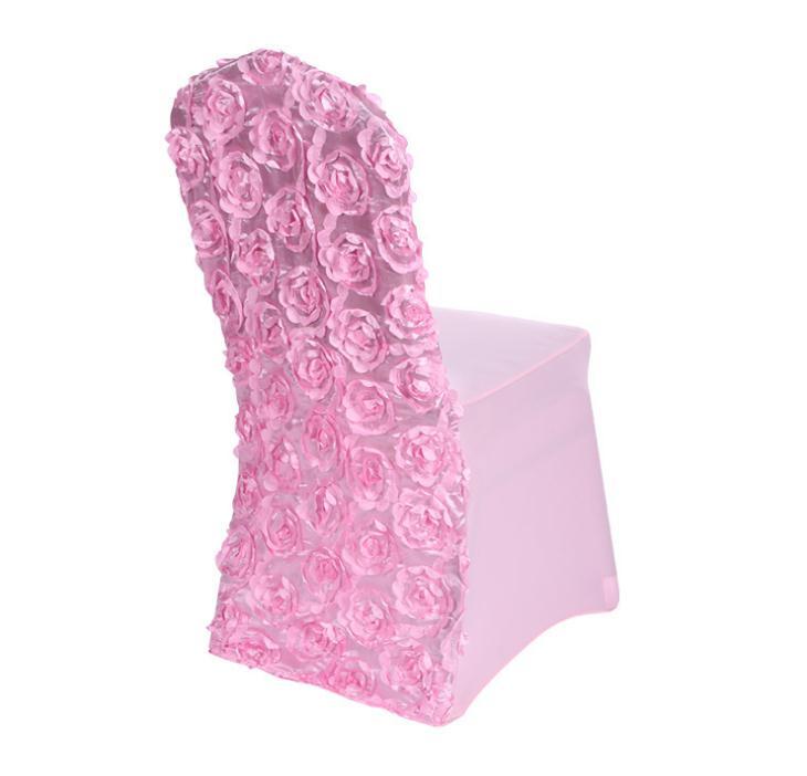 Universal Wedding Chair Covers Stretch Rosette Spandex Chair Cover Red White Gold for Hotel Party Banquet Wholes Wholesale