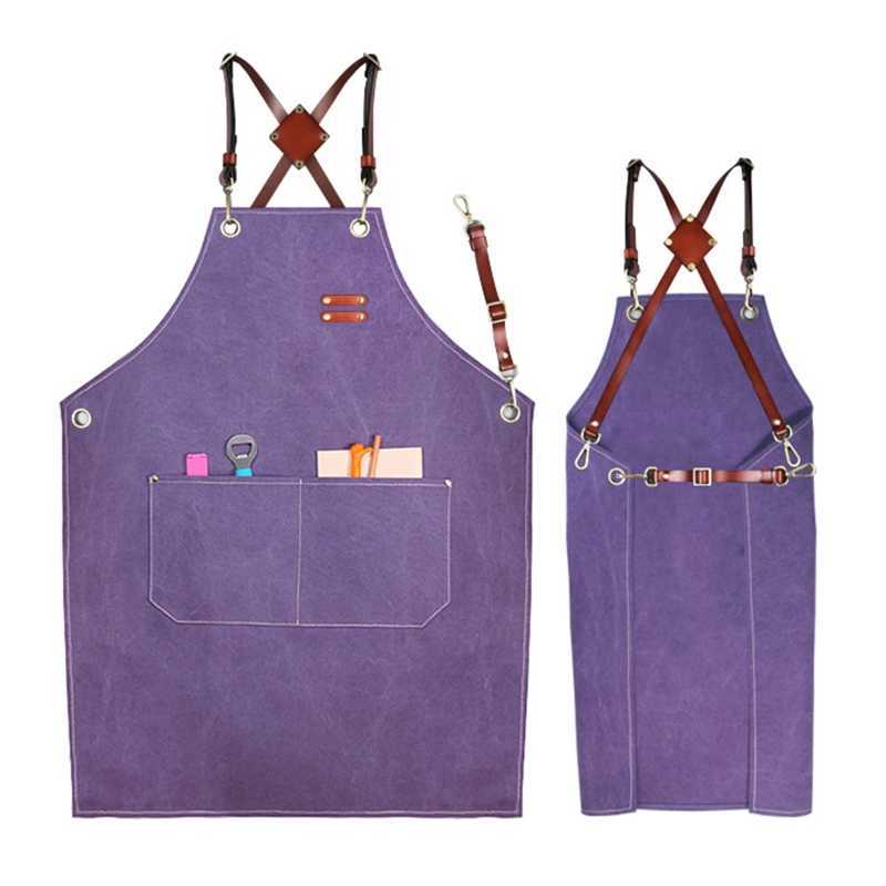 Utility Work Apron Canvas Workshop Tool with Adjustable Straps for B Drop 210629